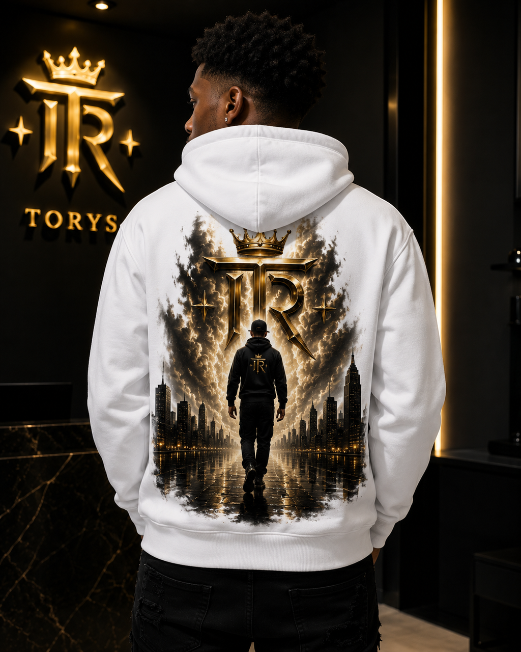 Hoodie Gold Edition Blanc