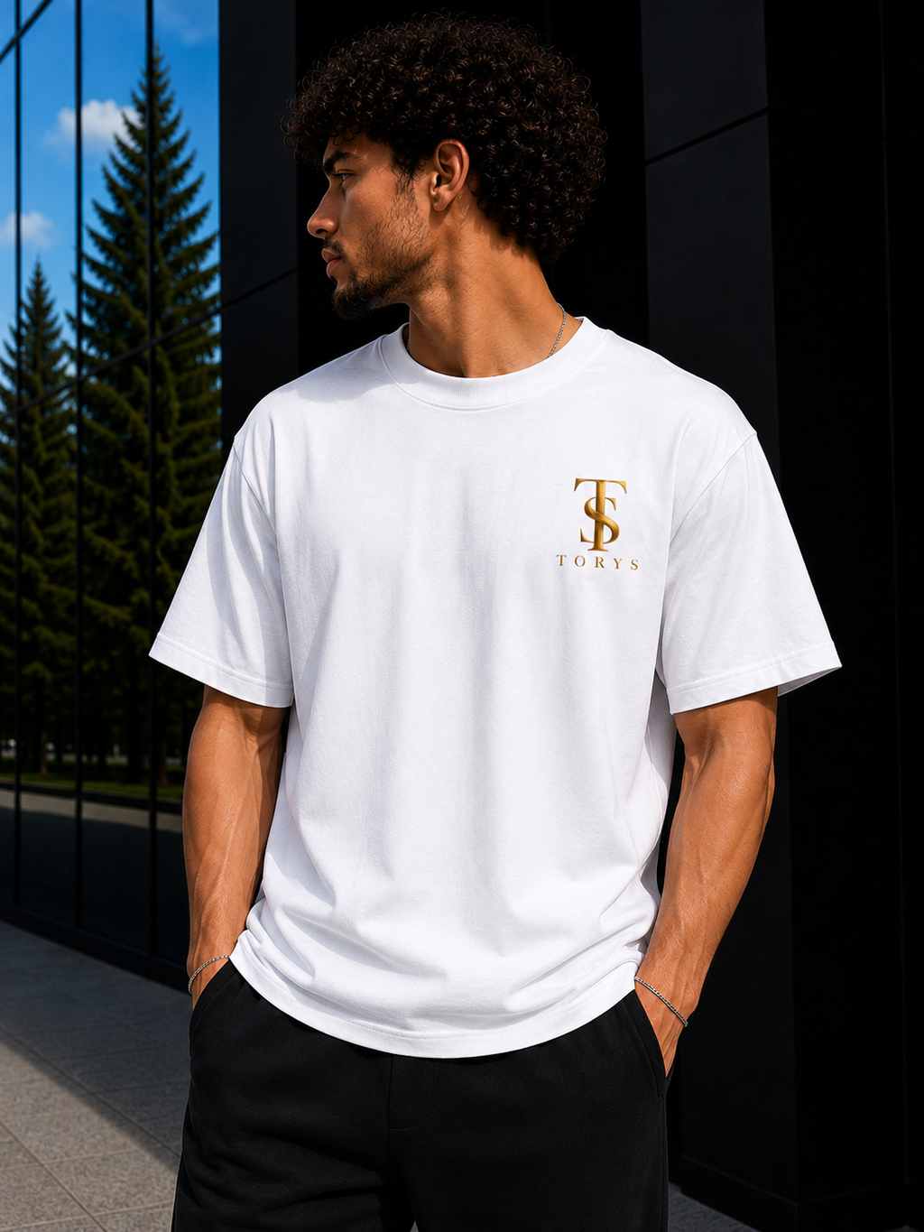 TORYS Signature Gold Edition – T-shirt Blanc Premium Streetwear