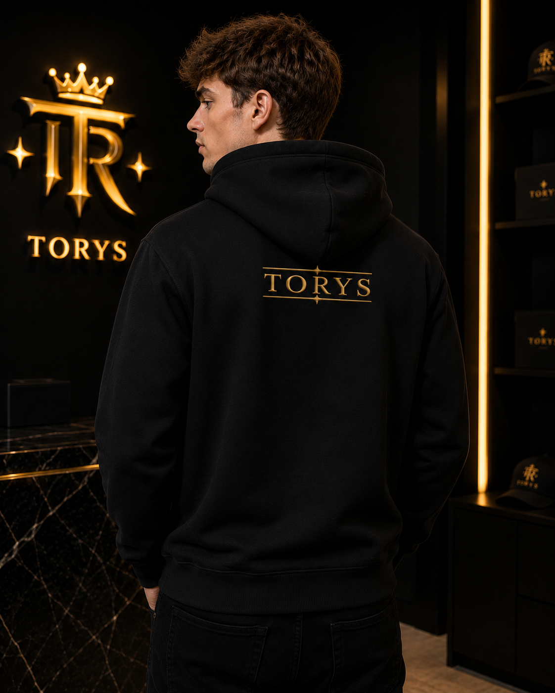 Hoodie Gold Logo Noir