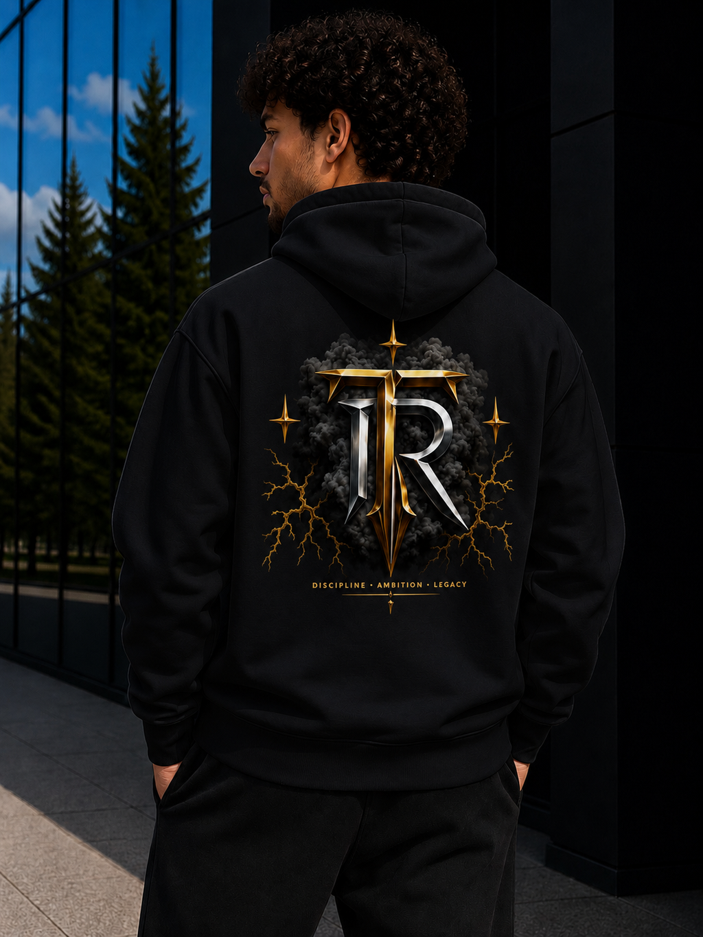Hoodie Noir TORYS T. Gold