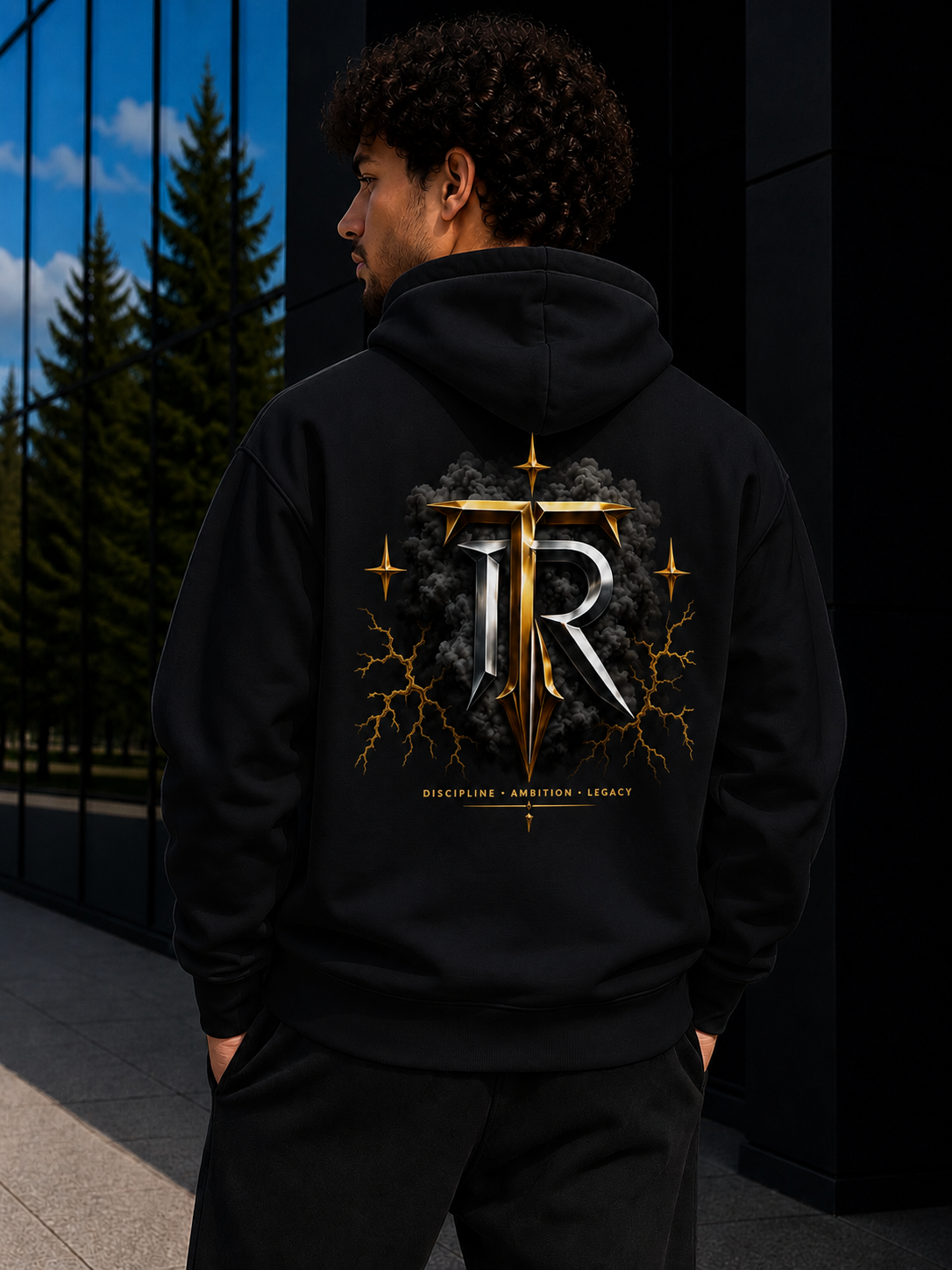 Hoodie Noir TORYS T. Gold