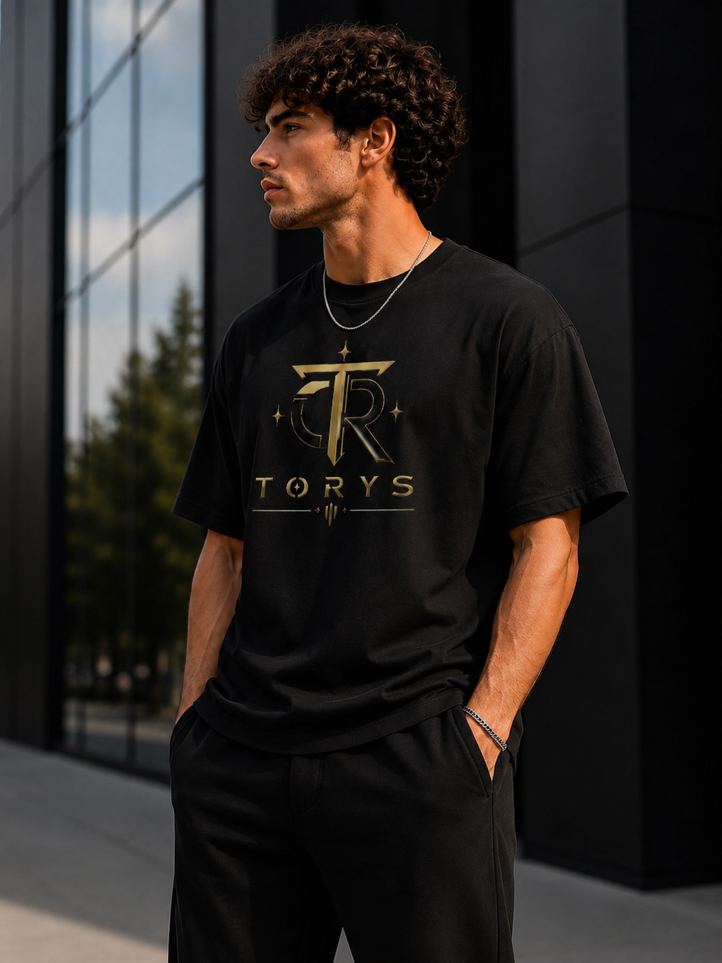 TORYS™ Signature Gold Black Tee