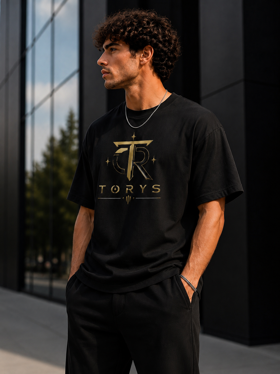TORYS™ Signature Gold Black Tee