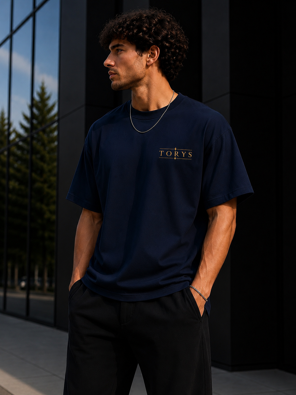 TORYS Compass Gold – T-shirt Premium Navy Blue