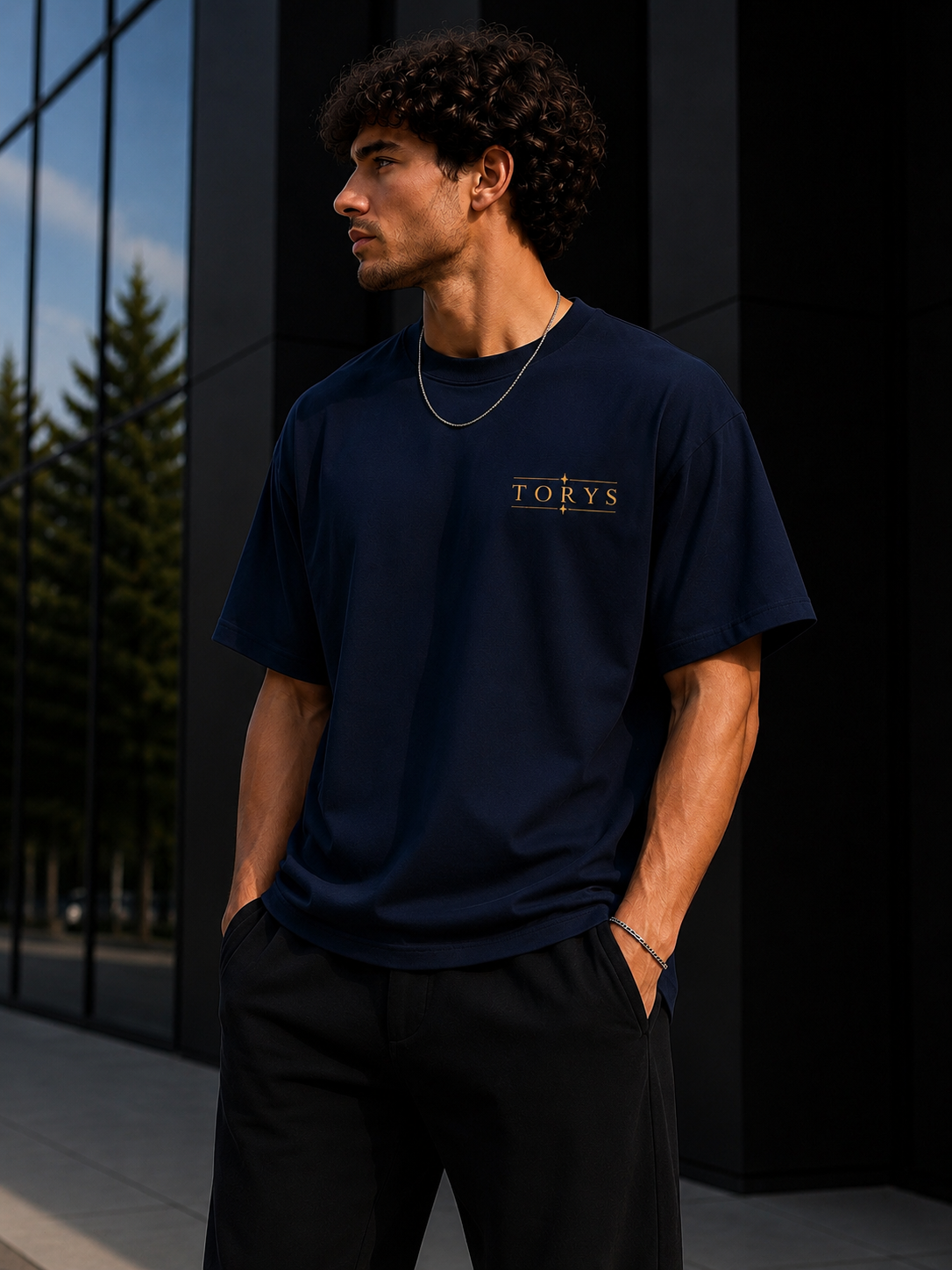 TORYS Compass Gold – T-shirt Premium Navy Blue