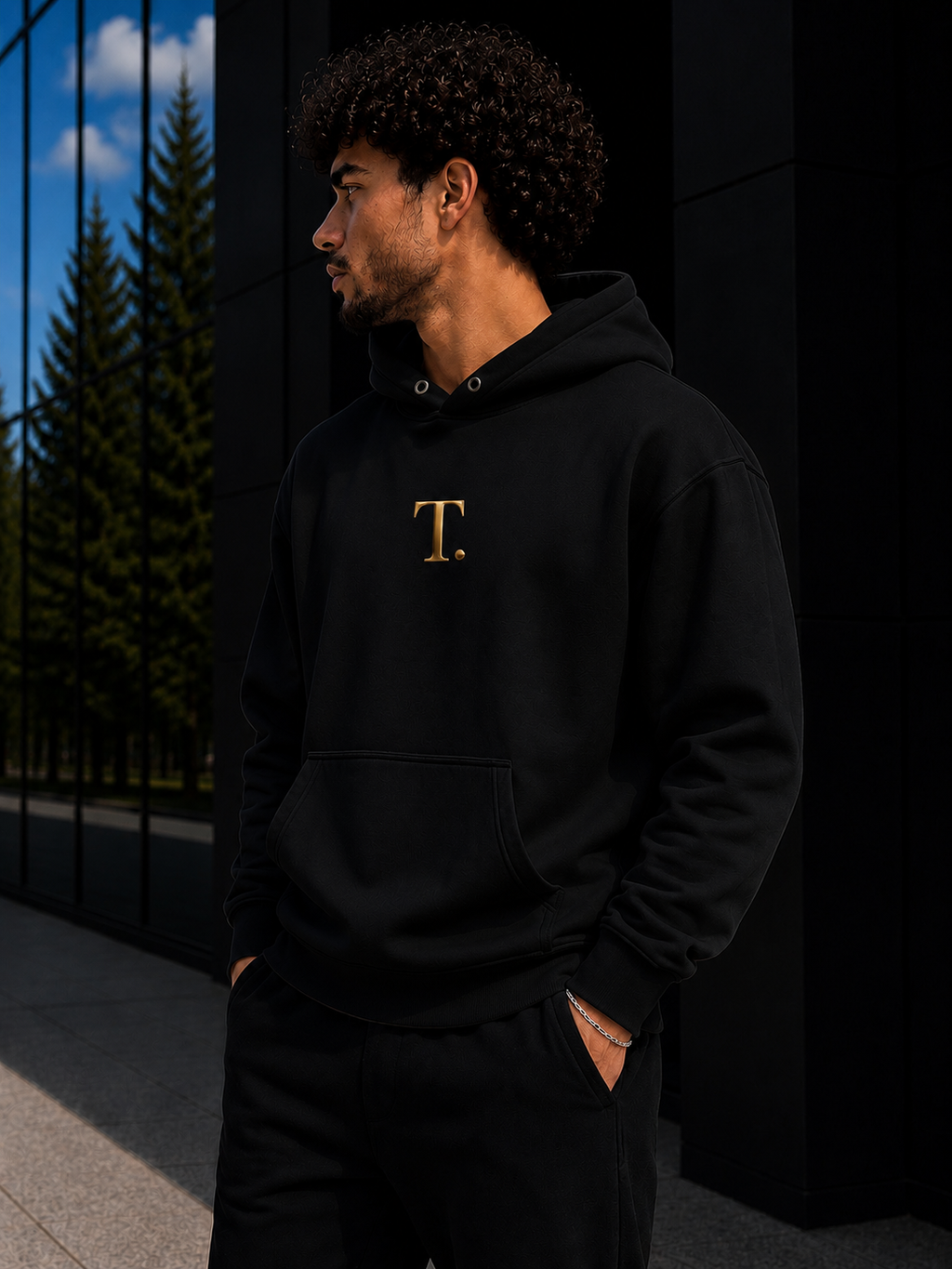 Hoodie Noir TORYS T. Gold