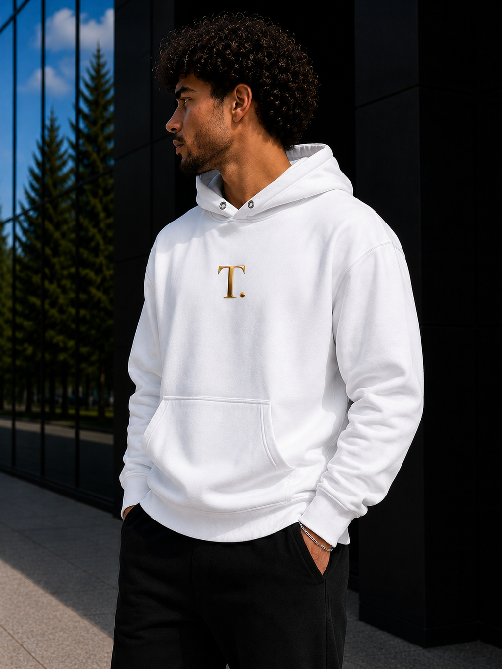 Hoodie Blanc TORYS T. Gold