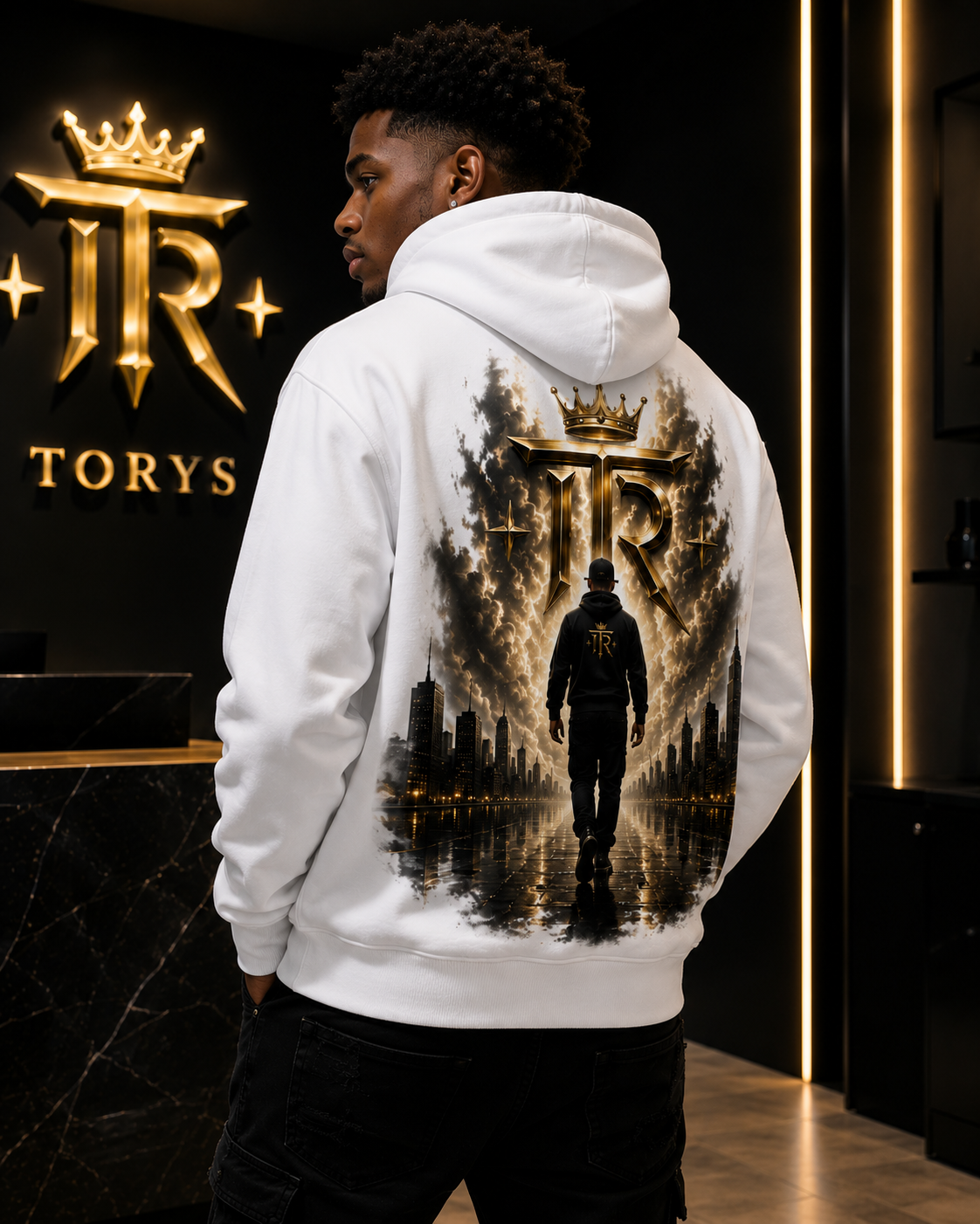 Hoodie Gold Edition Blanc
