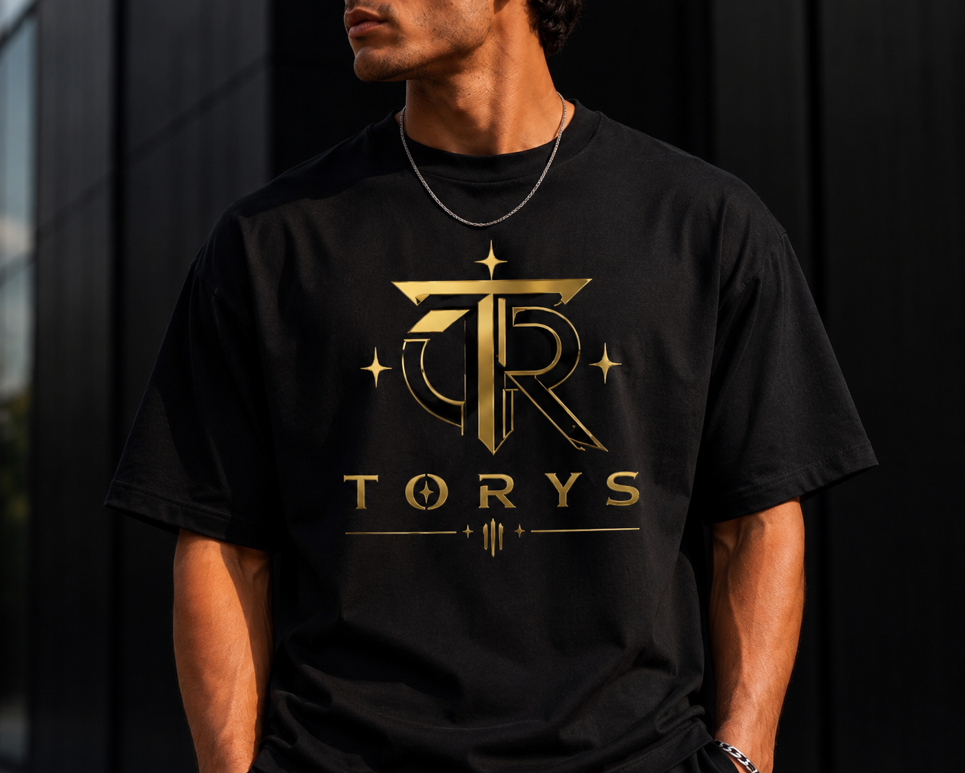 TORYS™ Signature Gold Black Tee