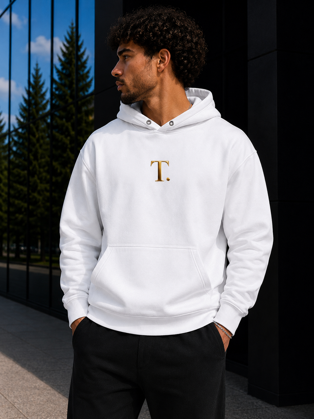 Hoodie Blanc TORYS T. Gold