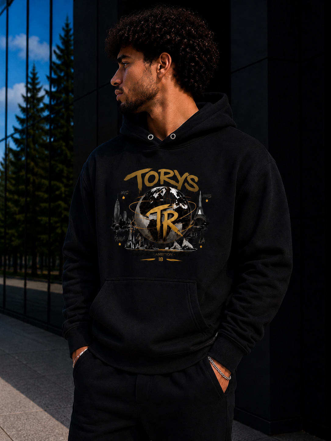 Hoodie Noir TORYS T. Gold World Edition