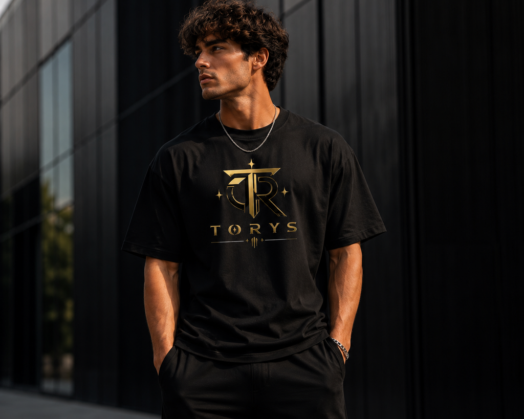 TORYS™ Signature Gold Black Tee