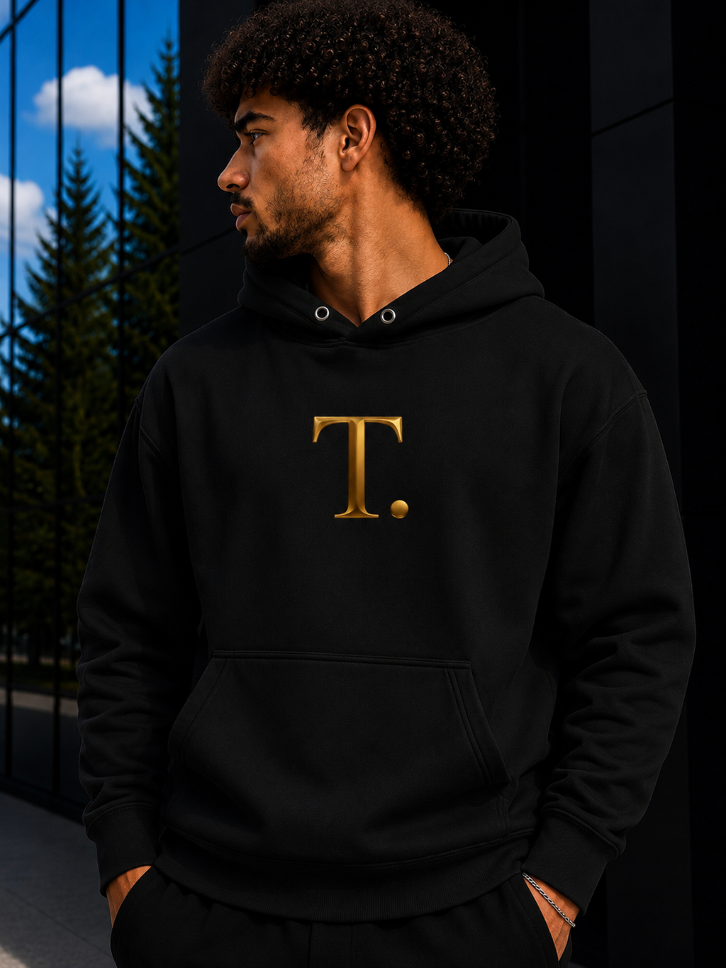Hoodie Noir TORYS T. Gold
