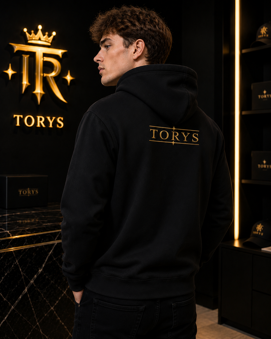 Hoodie Gold Logo Noir